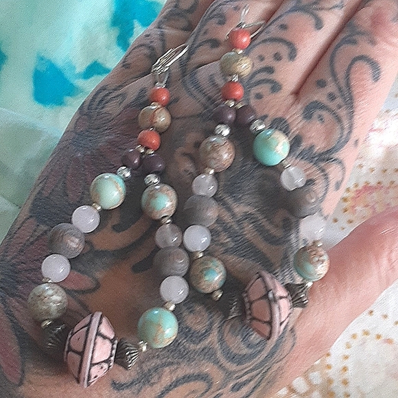 ❤ Artisan Made Jasper Gypsy earrings - Picture 4 of 6